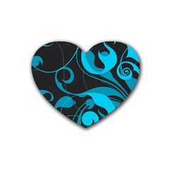 Floral pattern Rubber Coaster (Heart) 