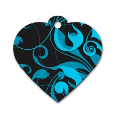 Floral pattern Dog Tag Heart (One Side)