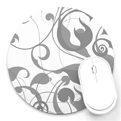 Floral Pattern Round Mousepads by Valentinaart