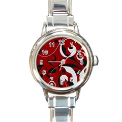 Floral Pattern Round Italian Charm Watch by Valentinaart