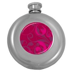 Floral Pattern Round Hip Flask (5 Oz) by Valentinaart