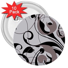 Floral Pattern 3  Buttons (10 Pack)  by Valentinaart