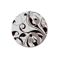 Floral Pattern Magnet 3  (round) by Valentinaart