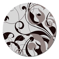 Floral Pattern Magnet 5  (round) by Valentinaart