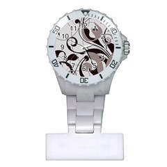 Floral Pattern Plastic Nurses Watch by Valentinaart