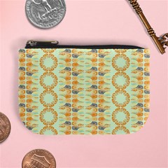 Ethnic Orange Pattern Mini Coin Purses by linceazul