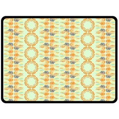 Ethnic Orange Pattern Fleece Blanket (large)  by linceazul