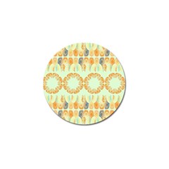 Ethnic Orange Pattern Golf Ball Marker by linceazul