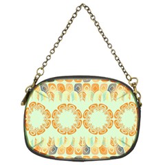 Ethnic Orange Pattern Chain Purses (two Sides)  by linceazul