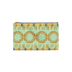 Ethnic Orange Pattern Cosmetic Bag (small)  by linceazul