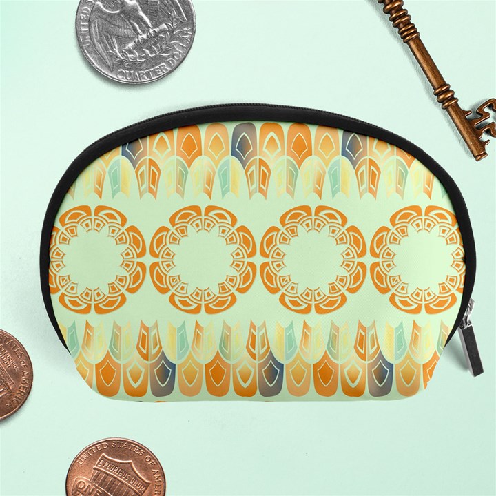 Ethnic Orange Pattern Accessory Pouches (Large) 