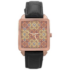 Vintage Ornate Baroque Rose Gold Leather Watch  by dflcprints