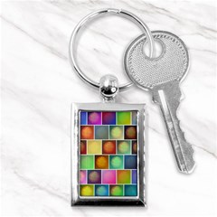 Multicolored Suns Key Chains (rectangle)  by linceazul