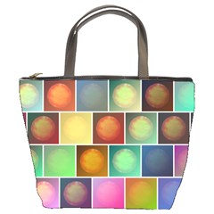 Multicolored Suns Bucket Bags by linceazul