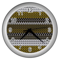 Pattern Wall Clocks (silver)  by Valentinaart