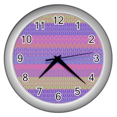 Pattern Wall Clocks (silver)  by Valentinaart