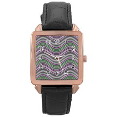 Abstraction Rose Gold Leather Watch 