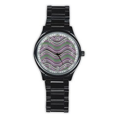 Abstraction Stainless Steel Round Watch