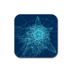 Shattered Glass Rubber Square Coaster (4 Pack)  by linceazul