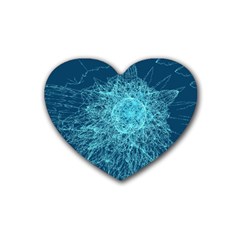 Shattered Glass Rubber Coaster (heart)  by linceazul