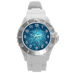 Shattered Glass Round Plastic Sport Watch (l) by linceazul