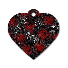 Abstraction Dog Tag Heart (one Side) by Valentinaart