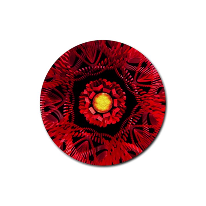 The Sun Is The Center Rubber Coaster (Round) 