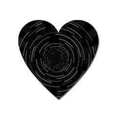 Abstract Black White Geometric Arcs Triangles Wicker Structural Texture Hole Circle Heart Magnet by Mariart