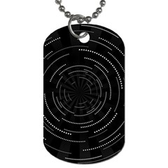 Abstract Black White Geometric Arcs Triangles Wicker Structural Texture Hole Circle Dog Tag (one Side) by Mariart