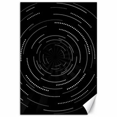 Abstract Black White Geometric Arcs Triangles Wicker Structural Texture Hole Circle Canvas 12  X 18   by Mariart