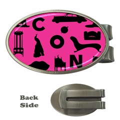 Car Plan Pinkcover Outside Money Clips (oval)  by Mariart