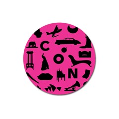 Car Plan Pinkcover Outside Magnet 3  (round) by Mariart