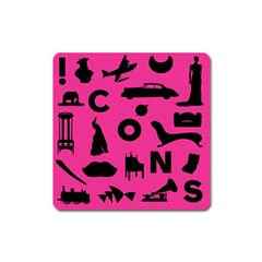 Car Plan Pinkcover Outside Square Magnet by Mariart