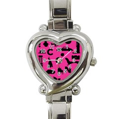 Car Plan Pinkcover Outside Heart Italian Charm Watch by Mariart