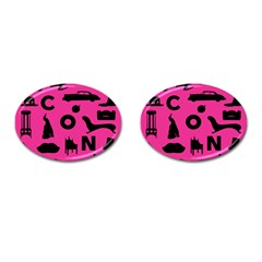 Car Plan Pinkcover Outside Cufflinks (oval) by Mariart