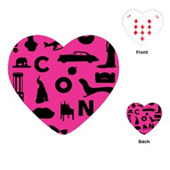 Car Plan Pinkcover Outside Playing Cards (heart)  by Mariart