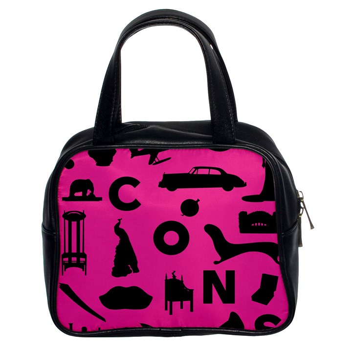 Car Plan Pinkcover Outside Classic Handbags (2 Sides)