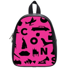 Car Plan Pinkcover Outside School Bags (small)  by Mariart