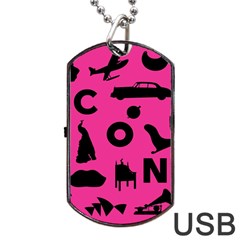 Car Plan Pinkcover Outside Dog Tag Usb Flash (one Side) by Mariart