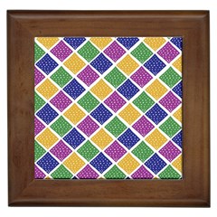 African Illutrations Plaid Color Rainbow Blue Green Yellow Purple White Line Chevron Wave Polkadot Framed Tiles by Mariart