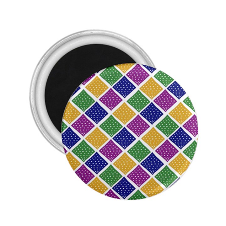 African Illutrations Plaid Color Rainbow Blue Green Yellow Purple White Line Chevron Wave Polkadot 2.25  Magnets