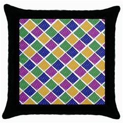 African Illutrations Plaid Color Rainbow Blue Green Yellow Purple White Line Chevron Wave Polkadot Throw Pillow Case (black) by Mariart