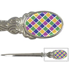 African Illutrations Plaid Color Rainbow Blue Green Yellow Purple White Line Chevron Wave Polkadot Letter Openers by Mariart