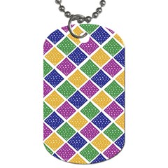 African Illutrations Plaid Color Rainbow Blue Green Yellow Purple White Line Chevron Wave Polkadot Dog Tag (one Side) by Mariart