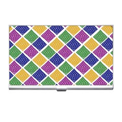 African Illutrations Plaid Color Rainbow Blue Green Yellow Purple White Line Chevron Wave Polkadot Business Card Holders by Mariart