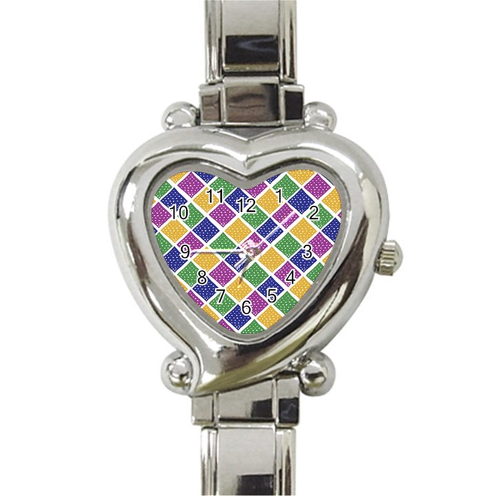 African Illutrations Plaid Color Rainbow Blue Green Yellow Purple White Line Chevron Wave Polkadot Heart Italian Charm Watch