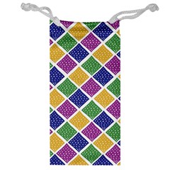 African Illutrations Plaid Color Rainbow Blue Green Yellow Purple White Line Chevron Wave Polkadot Jewelry Bag by Mariart