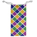 African Illutrations Plaid Color Rainbow Blue Green Yellow Purple White Line Chevron Wave Polkadot Jewelry Bag Back