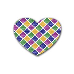 African Illutrations Plaid Color Rainbow Blue Green Yellow Purple White Line Chevron Wave Polkadot Heart Coaster (4 Pack)  by Mariart