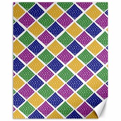 African Illutrations Plaid Color Rainbow Blue Green Yellow Purple White Line Chevron Wave Polkadot Canvas 11  X 14   by Mariart